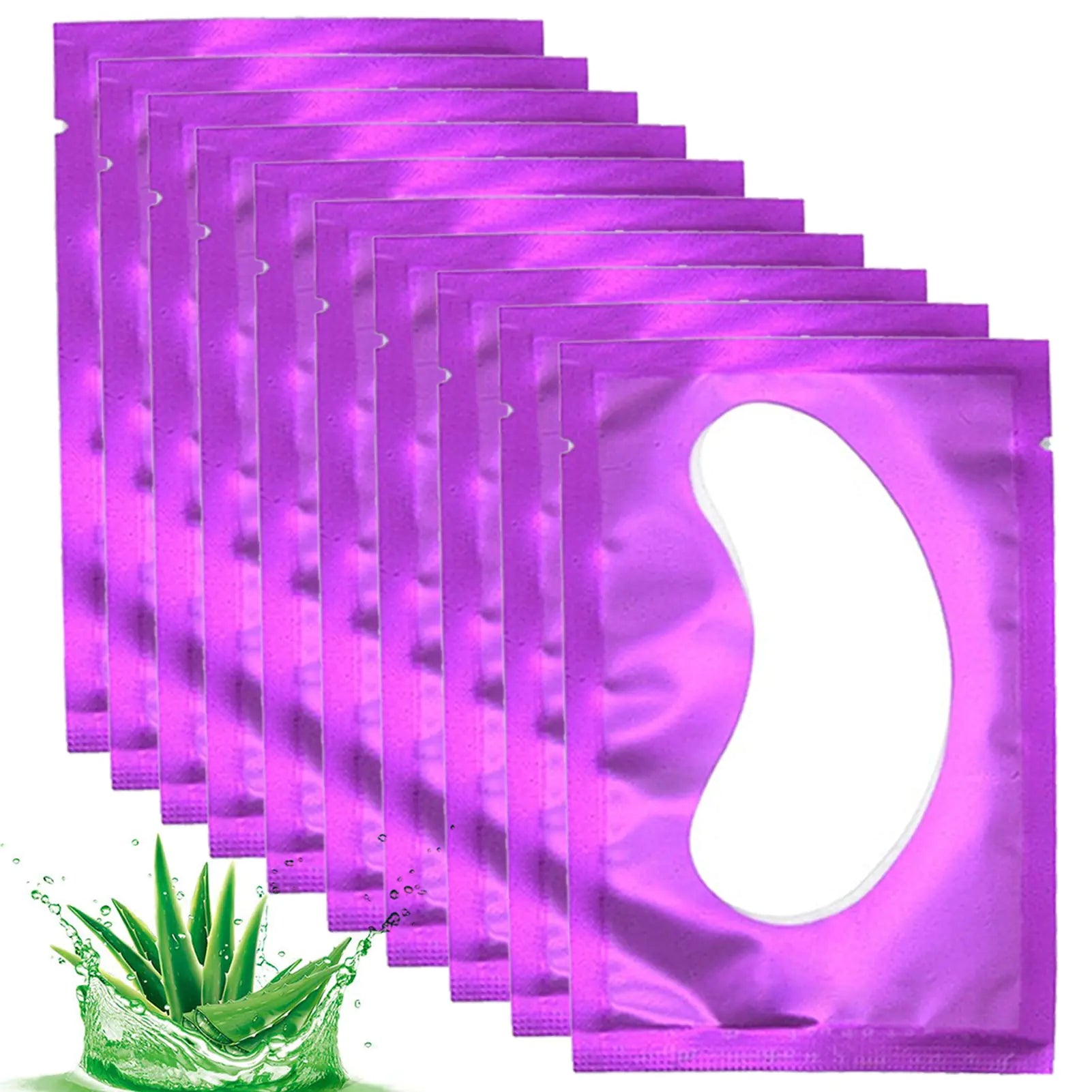 50 Pair Under Eye Pads Eyelash Extension Lint Free Gel Patches for Beauty Salon False Eyelash Extensions Grafting (purple)