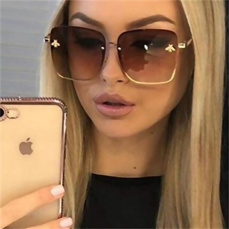 Rimless Square Bee Sunglasses